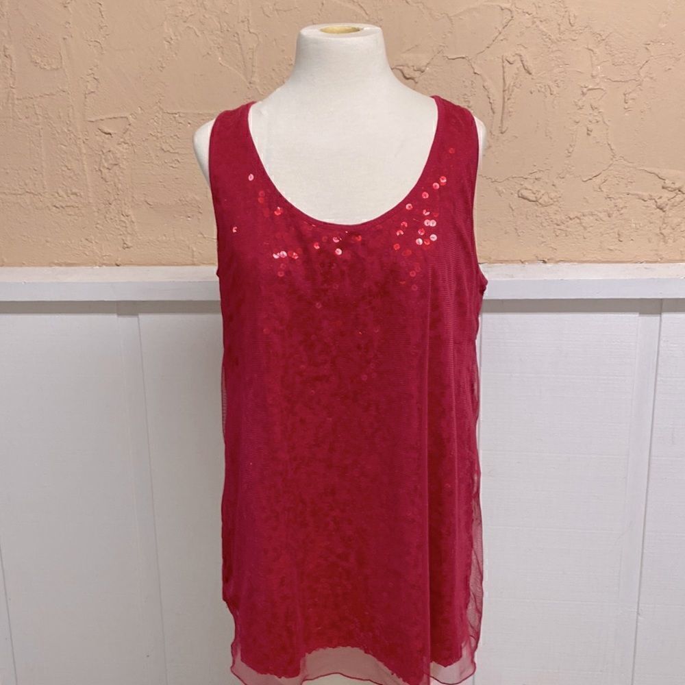 Lane Bryant Fuchsia Sequin Tank